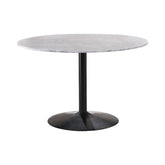 Coaster Bartole Round Dining Table White and Matte Black Model 108020